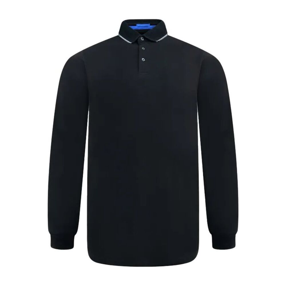 Duke Mens Tyler D555 Kingsize Long-Sleeved Polo Shirt / Black